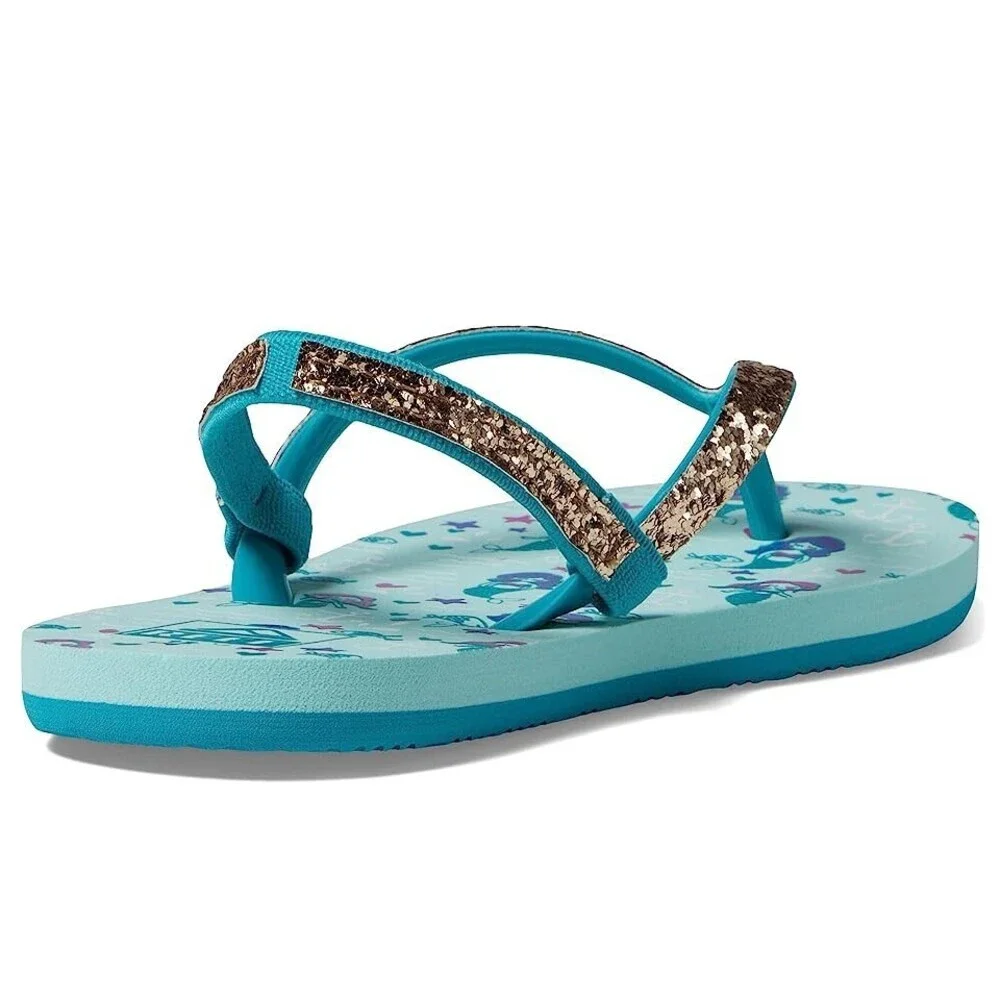 Reef Little Stargazer Sandal Toddler 6 Aqua Slip On Heel Strap Flip Flop JOBB723